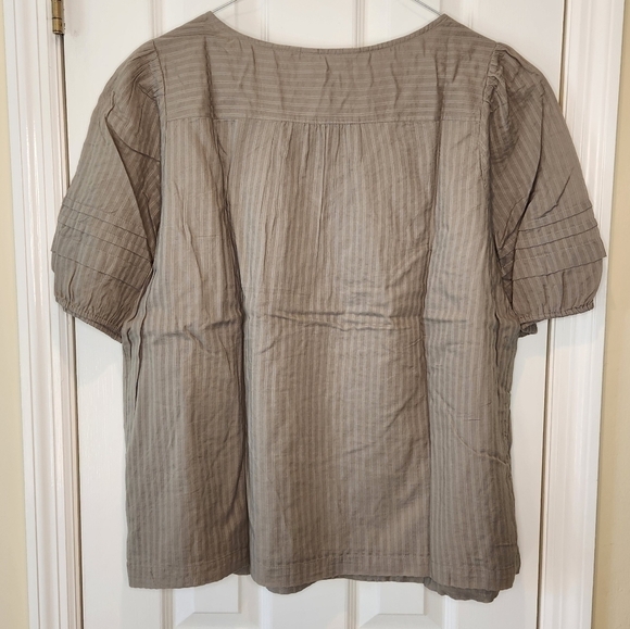 Market & Spruce 100% Cotton V-Neck Blouse Size 2X Olive Green - Picture 2 of 12